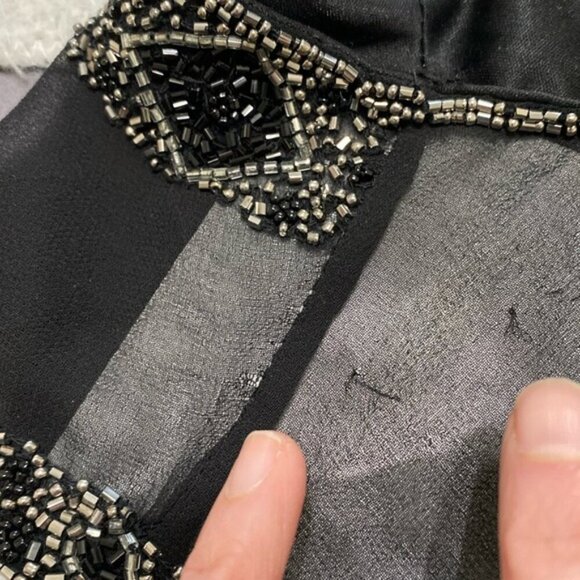 JKara Beaded Dress Black Blouson Sleeveless Size 12 - Picture 16 of 16
